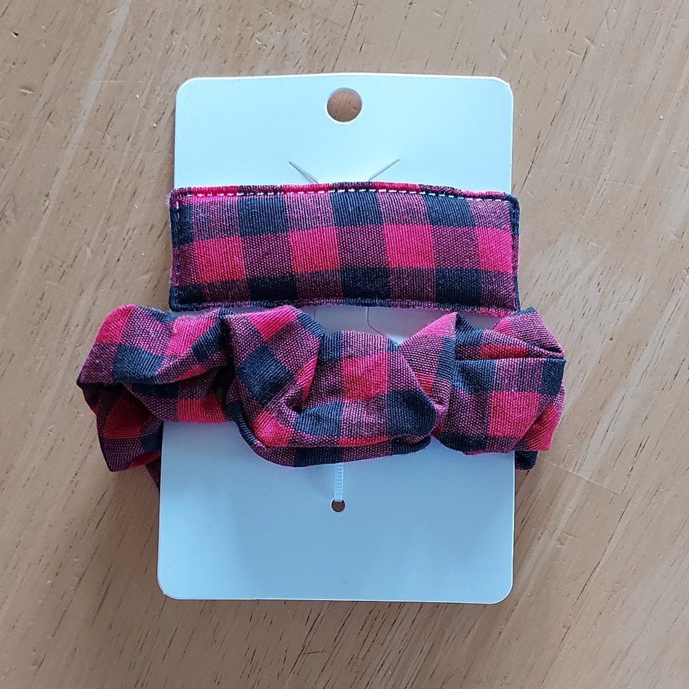 Maurices Red and Black Checkered Hair Tie